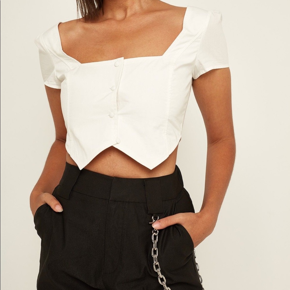 I.am.gia square white crop top